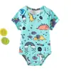 Macacão de Bebê Transfronteiriço para Primavera e Outono, Macacão Triângulo de Manga Curta para Engatinhar para Meninos e Meninas, Body de Algodão para Meninas de 0 a 1 Ano