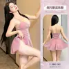 Novo vestido de suspensório de lingerie sexy de Xiucaisha para boate, uniforme brilhante para busto pequeno, tentação, roupa de dormir sem remoção qqny