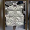2025 Novo Estilo Coreano Colete de Penas Solto Engrossado Outono e Inverno Penugem de Pato Branco Gola Redonda Colete sem Mangas