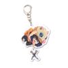 Llavero acrílico de anime con forma de rosa que sale de la puerta de la cocina, con diseño de lobo de carbón y frijoles, colgante de sándwich de doble cara, fabricantes al por mayor