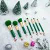 Pincéis de Maquiagem Personalizados, um Conjunto Completo de Ferramentas de Beleza, Estilo de Natal Atacado Pincel para Pó Solto, Pincel para Sombra, Pincel para Corretivo Gracedo