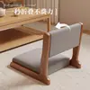 Silla de Madera Maciza para Ventana Saliente, Sofá Perezoso, Asiento de Tatami, Balcón de Dormitorio, Silla Plegable Individual con Respaldo y Silla de Habitación