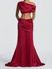2026 Novo Estilo Transfronteiriço Cor Sólida Simples Sofisticado Elegante Conjunto Estilo Socialite Top Curto Cropped Sexy Regata com Saia Bodycon