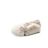 Sapatos Peludos Quentes com Forro de Fleece para Meninas 2026 Inverno Nova Moda Elegantes Sapatos de Princesa Versão Coreana Versáteis Mocassins