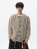 Suprimento Direto da Fábrica Suéter Cardigan Retrô Americano Color Block Xadrez para Homens e Mulheres Outono Solto Casal Casual Tricô