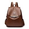 Mochila Nueva para Mujer 2025 Explosiones Transfronterizas Bolsa de Madre Mochila Tejida de Cuero Suave Versátil Gran Capacidad Mochila Escolar para Estudiante