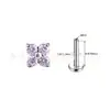 Aretes Mini Trébol de Cuatro Hojas de Aleación de Titanio F136 Transfronterizos con Tachuelas de Nariz de Circonita 5A Joyería para Piercings Corporales