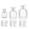 Venta al por mayor en stock frasco de vidrio para perfume 30ml 50ml spray bayoneta subenvasado portátil botella vacía polígono transparente 100