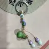Chaveiro de Cerâmica Gourd de Jingdezhen Estilo Étnico Bolsa Tecida Pendurar Barraca de Mercado Noturno Literário Joias Pequenas Atacado em Estoque