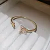 Pulsera Abierta Floral de Circonita Estilo Francés, Sensación de Lujo Ligero de Alta Gama, Joyería Exquisita de Moda Versátil con un Diseño Único