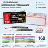 Bestseller transfronterizo caja roja y negra marcadores acrílicos líquidos directos 120/168 colores amplia gama de colores punta suave no traspasa para dibujo a mano