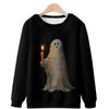 2023 Cross-border Novos elementos de Halloween Impressão criativa 3D Digital Casual Solto Masculino e Feminino Moletom com gola redonda