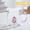 Caneca de Água Animal Estéreo Personalizável Caneca de Café Caneca Fofa para Escritório Copo de Vidro de Alto Borossilicato