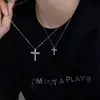 Collar de Suéter de Acero de Titanio con Cruz de Diamantes Nuevo 2025 para Mujer Lujo Accesible Cadena para Sudadera de Alta Gama Accesorios Cadena para Clavícula