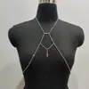 Europeo y Americano Sexy Tirante Tirante Accesorios para Mujer Collar Cadena Corporal Cadena Integrada Cadena de Pecho Colgante de Luna Estrella con Cuentas