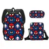Llegada Nueva Transfronteriza Spider-Man Mochila Escolar Set de Tres Piezas Estuche de Lápices de Dibujos Animados Bolso Pequeño Mochila de Gran Capacidad