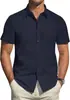 Comercio Exterior Transfronterizo Estilo Nuevo de Verano para Hombre Camisa de Manga Corta de Color Sólido Cardigan de Moda Camisa Casual Camisa Formal de Negocios Venta al por Mayor