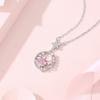 Pequena batata doce com novo colar de prata S925 doce planeta estrelas zircônia rosa colar original atacado