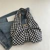 Verano Estilo Coreano Retro Cuadros Bolso Chaleco Bolso de Hombro de Gran Capacidad Bolso de Compras Ligero Bolso de Lona Versátil para Estudiantes