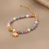 Joyería al por mayor: lapis lázuli natural, pulseras de perlas de lujo ligero de nicho, accesorios versátiles para niñas, joyería simple de alta gama