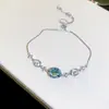 Pulsera de Hebilla Rectangular de Cristal Menta Simple de Moda Muñequera Lujo Ligero Joyería de Mano de Gama Alta Mujer