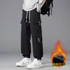 Comércio Exterior Outono e Inverno Nova Moda Calça de Ferramentas Solta Versátil Masculina Casual à Prova de Vento Quente