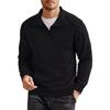Suéter de invierno para hombre, diseño de tapeta con cremallera, color sólido, cuello alto, camisa de abrigo para hombre