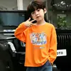 Camiseta de moda de manga larga 100% algodón para niños, nuevo modelo primavera 2026, top sencillo de dibujos animados para niños mayores y pequeños