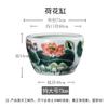 Aquário de Cerâmica Jingdezhen, Aquário de Pátio Tradicional, Tanque de Água Grande Vintage, Tanque Pintado com Peixes Lótus e Lírios d'Água, Vaso de Flores