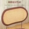 Cadeiras de jantar trançadas em Rattan, cadeiras de restaurante estilo vintage, cadeiras de ferro forjado e rattan, confortáveis para longos períodos sentado, com encosto e assento macio, adequadas para cozinhas e salas de jantar, para uso doméstico