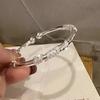 Nuevo Pulsera de Brocado de Flores para Mujer Joven Todo Fósforo Grabado Seda Sólido Apertura Pulsera de Cuentas Pulsera Chapada en Plata