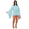 C7432 Moda Transfronteriza Aliexpress Amazon Moda Europea y Americana Moda Femenina Casual Plisado Color Sólido Mono Corto Nuevo