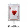 Globos de Papel de Aluminio de Póker, Piezas Cuadradas, Corazones, Tréboles, Picas Negras, Dados, Tema de Casino, Decoraciones para Fiesta de Juegos de Casino