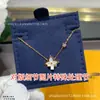Versión Alta L Burro Hogar Collar de Fritillaria Blanca Trébol de Cuatro Hojas Flor Vieja Diamante Cadena Redonda para Clavícula Plata 925 Oro Rosa 18K