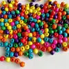 Cuentas de Madera de Colores Accesorios para Joyería DIY Cuentas Redondas Lote Mixto de Colores Cuentas Redondas de Madera Cuentas de Hilo Hechas a Mano Cuentas Sueltas