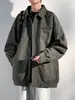 Chaqueta de Primavera y Otoño para Hombre Estilo Americano Moderna Cuello Solapa Casual Holgada Versátil Elegante Diseño Coreano Top