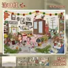 108.0 Pegatinas de Paisajes Grandes Pegatinas de Escenas de Aceite Especiales Pegatinas de Escena de Casa Miniatura 3D Pegatinas para Diario