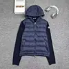 Versão Alta Mo25 Inverno Novo Tricô Costurado Leve Gola Alta Jaqueta de Penas Jaqueta Masculina e Feminina Jaqueta Cardigan