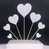 Decoração criativa de bolo bandeira de amor palito de dente cartão plug-in brilhante cartão de bolo de aniversário 7 conjuntos