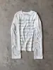 INS Camiseta de Manga Larga de Otoño Blanca Personalidad Estampado de Letras en Inglés Estilo Callejero Oscuro Top Retro Desgastado