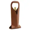 Bolsa de vino portátil vintage de cuero PU en stock regalo de vacaciones para ancianos bebidas de vino embalaje de vino