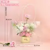 Presente transparente Bolsa de flores portátil Bolsa de presente de mão Bolo Sobremesa Quadrado Saco de embalagem de buquê de barraca Dia dos namorados