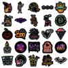 50 Pegatinas de Halloween Neón Festividad de Halloween Decoración Impermeable DIY Tarjeta de Felicitación Cuaderno Pegatinas para Taza de Agua