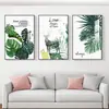 Pintura Decorativa para Sala de Estar Estilo Nórdico Planta Verde Fresca Flores Mural Celebridad de Internet Pared de Fondo para Sofá Dormitorio Sencillo