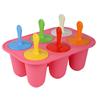 Molde de Silicone para Picolé com 6 Furos Molde Multifuncional para Sorvete Molde DIY para Sorvete Caseiro Infantil Molde para Comida Complementar