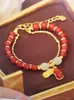 Pulsera Doble Cadena Cacahuete Jade Imitación Natural Hetian Pulsera Jade Cacahuete Femenina Diseño Ins Nicho Sentido Mano