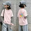 Nueva Camiseta de Manga Larga Rayada para Niñas Primavera y Otoño 2026 Ropa Interior Básica para Niños Top para Niñas Talla Mediana y Grande Top Estampado para Niños