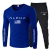 Nuevo Conjunto de Dos Piezas de Camiseta Cómoda de Cuello Redondo de Manga Larga de Moda para Primavera + Pantalones Deportivos Camisa de Grupo para Actividades al Aire Libre Traje de Trabajo