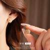 Pendientes Vintage de Zirconia y Nácar, Elegantes, Lujo Ligero, Exquisitos, Pequeños y con Estilo, Pendientes Versátiles