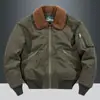 Casaco de lã de cordeiro acolchoado com algodão masculino forrado com lã grossa solto plus size casaco masculino acolchoado com algodão lapela jaqueta masculina jaqueta de piloto ma1
